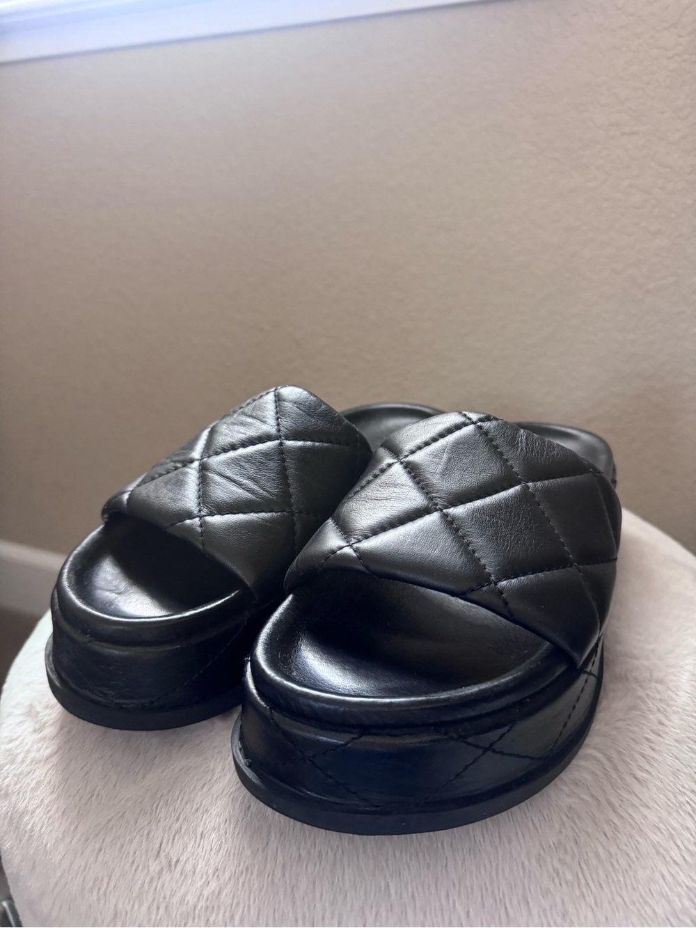Aldo Quilted Platform Slide Sandals - Black